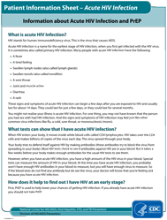 Fact Sheet: Acute HIV Infection: Information about Acute HIV Infection and PrEP